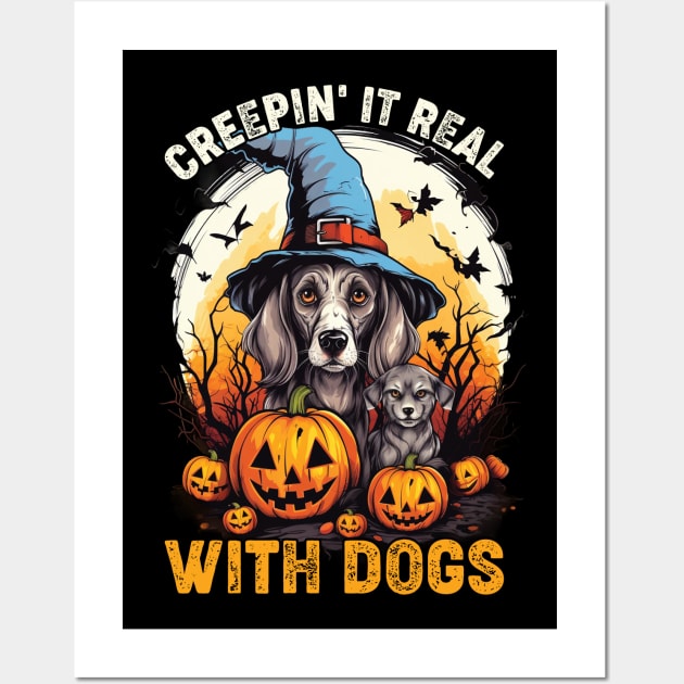 Creepin' It Real with Dog Witches Wall Art by Rosemat